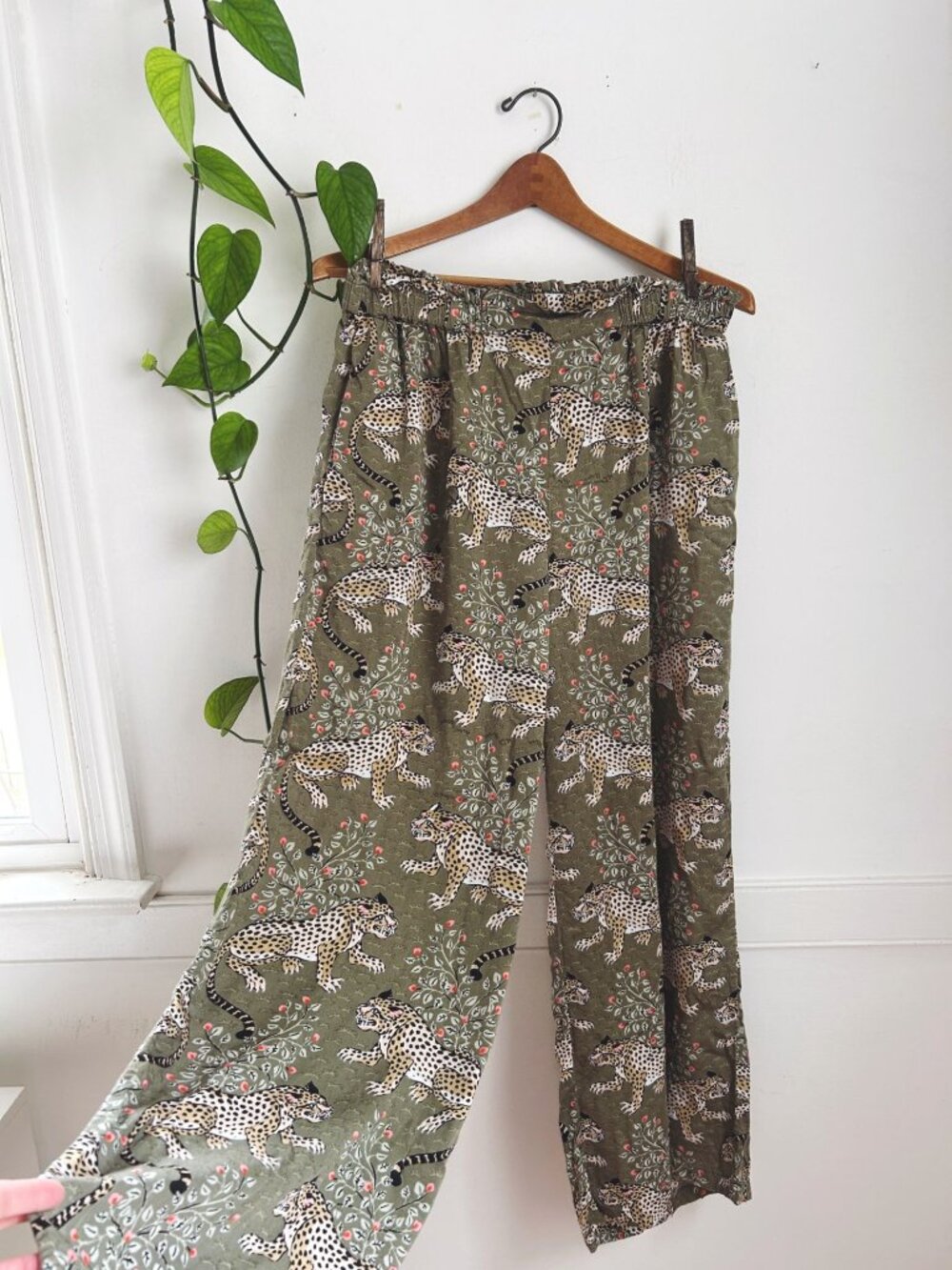 Printfresh Bagheera Leopard Print Pajama Set Green Small Organic Cotton Blend S - Picture 7 of 16